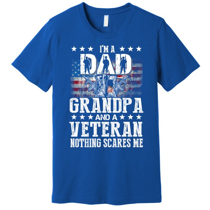 I'm A Dad Grandpa Veteran Funny Grandpa Father's Day Cool Gift Premium T-Shirt