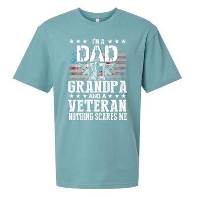 I'm A Dad Grandpa Veteran Funny Grandpa Father's Day Cool Gift Sueded Cloud Jersey T-Shirt