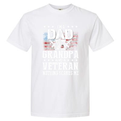 I'm A Dad Grandpa Veteran Funny Grandpa Father's Day Cool Gift Garment-Dyed Heavyweight T-Shirt