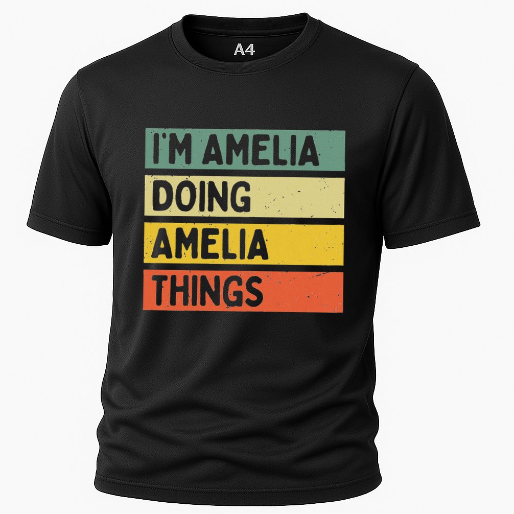 IM Amelia Doing Amelia Things Funny Personalized Quote Cooling Performance Crew T-Shirt