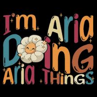 I'm Aria Doing Aria Things Funny Groovy Retro Aria Women's V-Neck T-Shirt