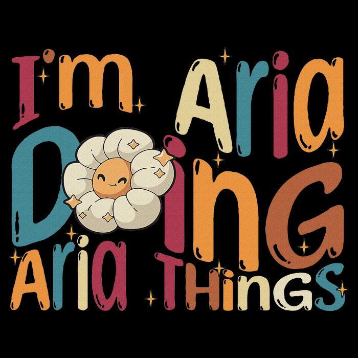 I'm Aria Doing Aria Things Funny Groovy Retro Aria Women's V-Neck T-Shirt