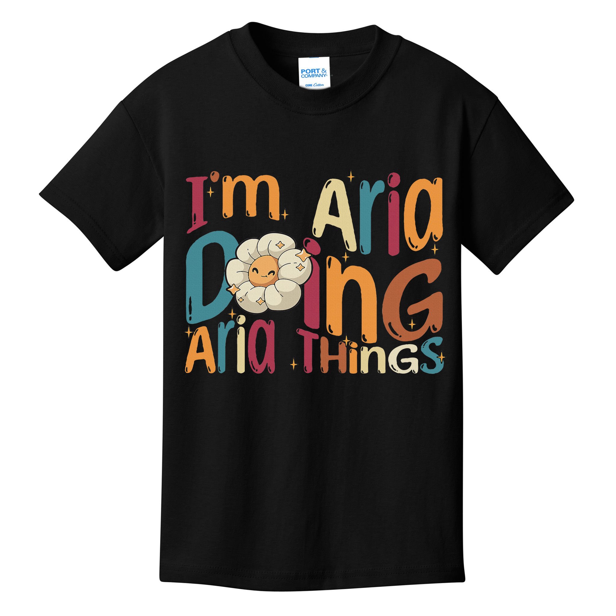 I'm Aria Doing Aria Things Funny Groovy Retro Aria Kids T-Shirt