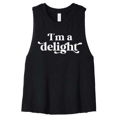 I'm A Delight Funny Saying Retro Women's Racerback Cropped Tank