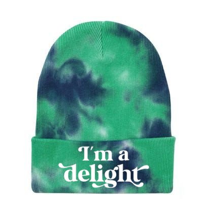 I'm A Delight Funny Saying Retro Tie Dye 12in Knit Beanie