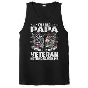 I'm A Dad Papa And A Veteran Nothing Scares Me Fathers Day Gift PosiCharge Competitor Tank