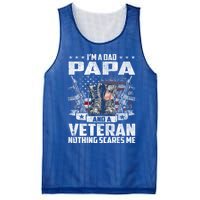 I'm A Dad Papa And A Veteran Nothing Scares Me Fathers Day Gift Mesh Reversible Basketball Jersey Tank