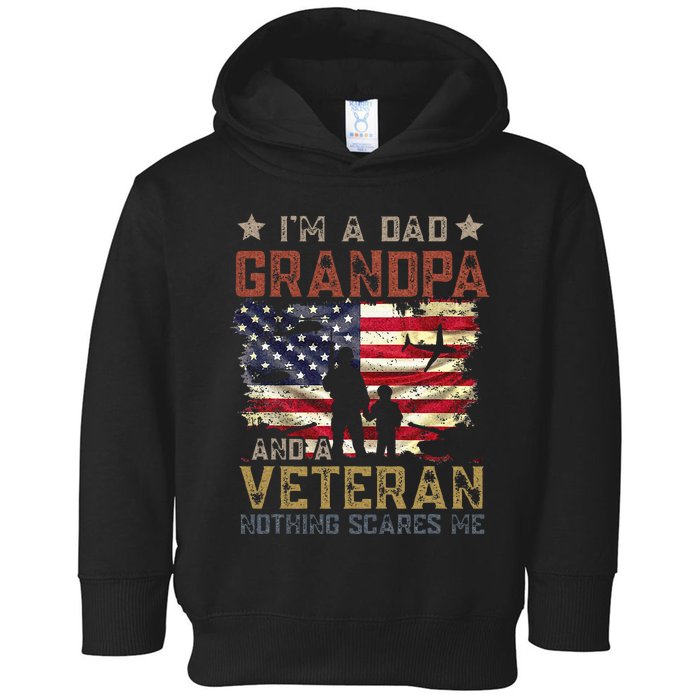 Im A Dad Grandpa And A Veteran Nothing Scares Me Toddler Hoodie