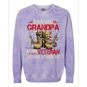 Im A Dad Grandpa And A Veteran American Flag Gists For Dad Colorblast Crewneck Sweatshirt