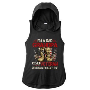 Im A Dad Grandpa And A Veteran American Flag Gists For Dad Ladies PosiCharge Tri-Blend Wicking Draft Hoodie Tank