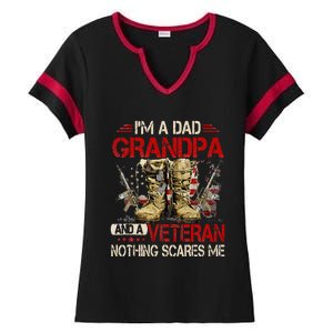 Im A Dad Grandpa And A Veteran American Flag Gists For Dad Ladies Halftime Notch Neck Tee