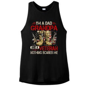 Im A Dad Grandpa And A Veteran American Flag Gists For Dad Ladies PosiCharge Tri-Blend Wicking Tank