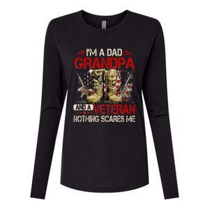 Im A Dad Grandpa And A Veteran American Flag Gists For Dad Womens Cotton Relaxed Long Sleeve T-Shirt