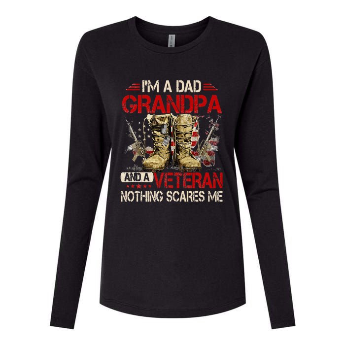 Im A Dad Grandpa And A Veteran American Flag Gists For Dad Womens Cotton Relaxed Long Sleeve T-Shirt