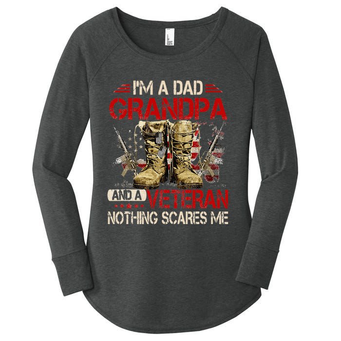 Im A Dad Grandpa And A Veteran American Flag Gists For Dad Women's Perfect Tri Tunic Long Sleeve Shirt