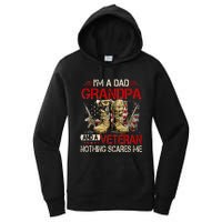 Im A Dad Grandpa And A Veteran American Flag Gists For Dad Women's Pullover Hoodie