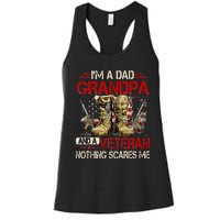 Im A Dad Grandpa And A Veteran American Flag Gists For Dad Women's Racerback Tank