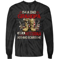 Im A Dad Grandpa And A Veteran American Flag Gists For Dad Tie-Dye Long Sleeve Shirt