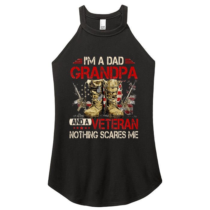 Im A Dad Grandpa And A Veteran American Flag Gists For Dad Women's Perfect Tri Rocker Tank