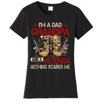 Im A Dad Grandpa And A Veteran American Flag Gists For Dad Women's T-Shirt