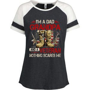 Im A Dad Grandpa And A Veteran American Flag Gists For Dad Enza Ladies Jersey Colorblock Tee