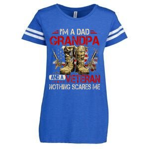 Im A Dad Grandpa And A Veteran American Flag Gists For Dad Enza Ladies Jersey Football T-Shirt