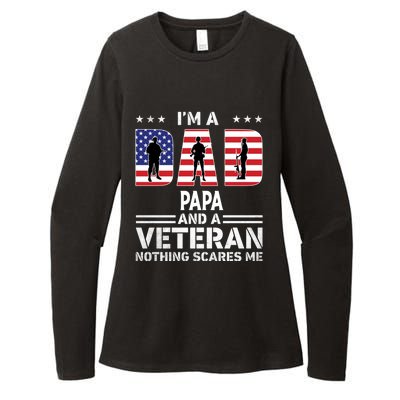 I'm A Dad Papa And A Veteran Gift Flag Usa Father's Day Gift Womens CVC Long Sleeve Shirt