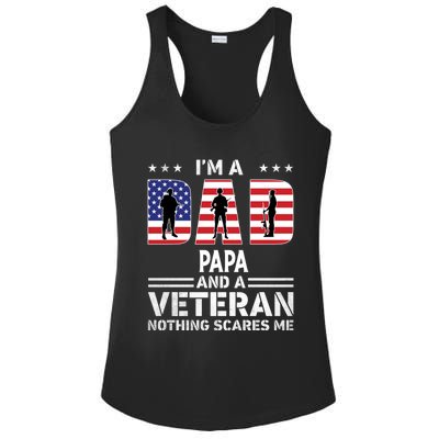 I'm A Dad Papa And A Veteran Gift Flag Usa Father's Day Gift Ladies PosiCharge Competitor Racerback Tank