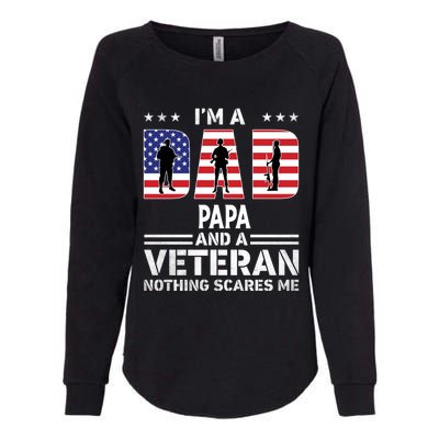 I'm A Dad Papa And A Veteran Gift Flag Usa Father's Day Gift Womens California Wash Sweatshirt