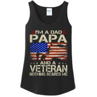 IM A Dad Papa And Veteran Funny Retro Dad Papa Grandpa Ladies Essential Tank