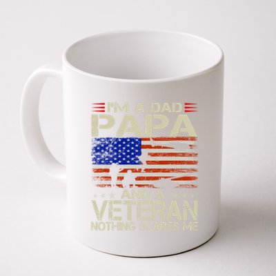 IM A Dad Papa And Veteran Funny Retro Dad Papa Grandpa Coffee Mug