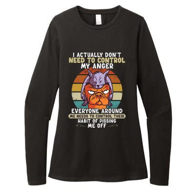 I Actually Dont Need To Control My Anger Cat Dog Womens CVC Long Sleeve Shirt