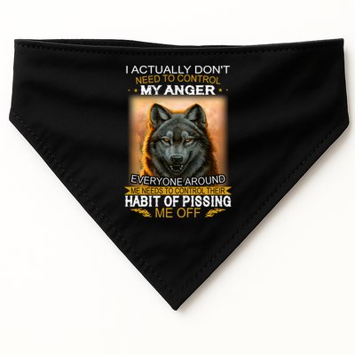 I Actually Dont Need To Control My Anger Every Around Me USA-Made Doggie Bandana