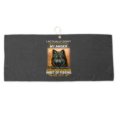 I Actually Dont Need To Control My Anger Every Around Me Large Microfiber Waffle Golf Towel
