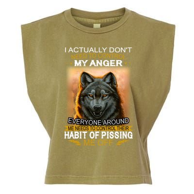 I Actually Dont Need To Control My Anger Every Around Me Garment-Dyed Women's Muscle Tee