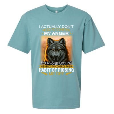I Actually Dont Need To Control My Anger Every Around Me Sueded Cloud Jersey T-Shirt