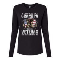 Im A Dad Grandpa And A Veteran Nothing Scares Me Womens Cotton Relaxed Long Sleeve T-Shirt