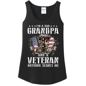 Im A Dad Grandpa And A Veteran Nothing Scares Me Ladies Essential Tank