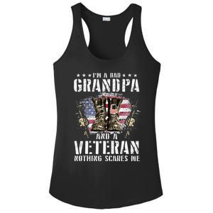 Im A Dad Grandpa And A Veteran Nothing Scares Me Ladies PosiCharge Competitor Racerback Tank