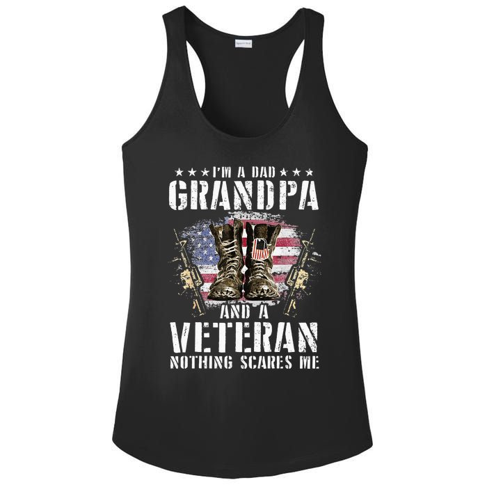 Im A Dad Grandpa And A Veteran Nothing Scares Me Ladies PosiCharge Competitor Racerback Tank