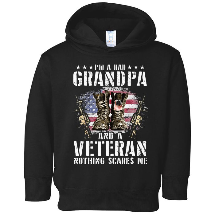 Im A Dad Grandpa And A Veteran Nothing Scares Me Toddler Hoodie