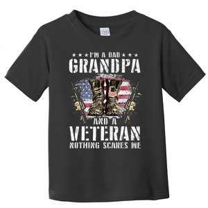 Im A Dad Grandpa And A Veteran Nothing Scares Me Toddler T-Shirt