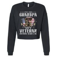 Im A Dad Grandpa And A Veteran Nothing Scares Me Cropped Pullover Crew