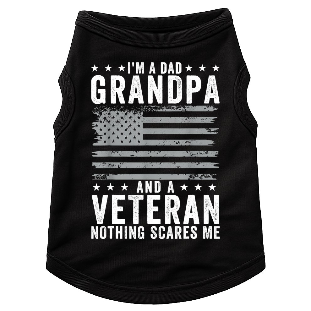 Im A Dad Grandpa And Veteran Fathers Day Papa Grandpa Doggie Tank
