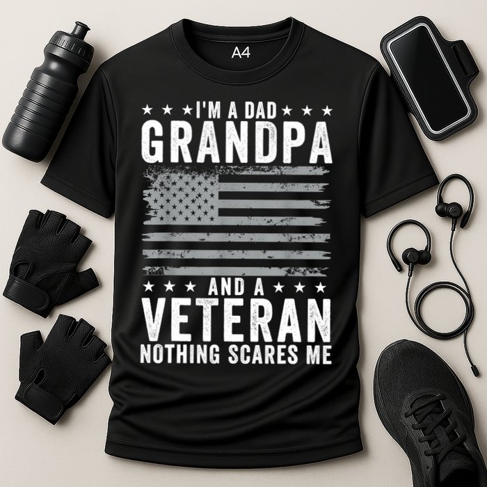 Im A Dad Grandpa And Veteran Fathers Day Papa Grandpa Cooling Performance Crew T-Shirt