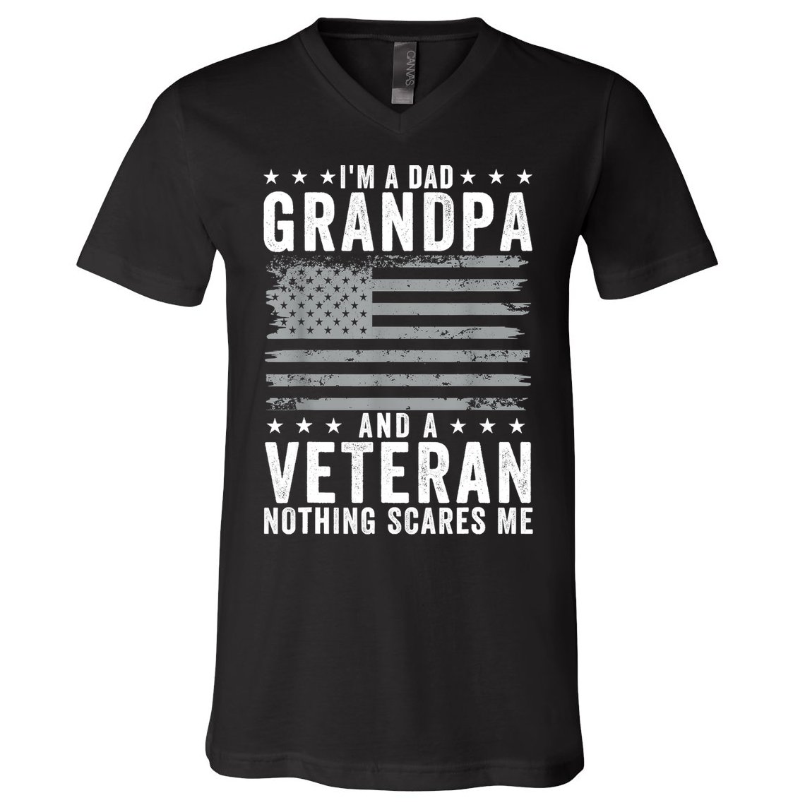 Im A Dad Grandpa And Veteran Fathers Day Papa Grandpa V-Neck T-Shirt