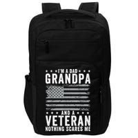 Im A Dad Grandpa And Veteran Fathers Day Papa Grandpa Impact Tech Backpack