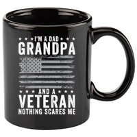 Im A Dad Grandpa And Veteran Fathers Day Papa Grandpa 11oz C Handle Ceramic Mug