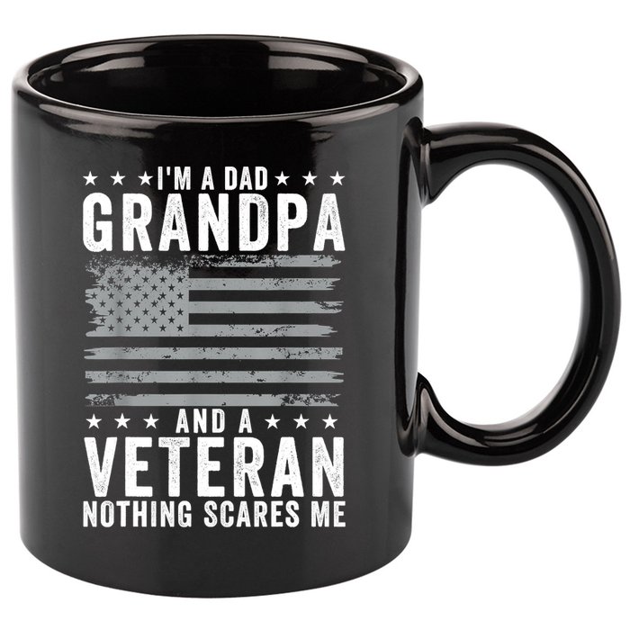 Im A Dad Grandpa And Veteran Fathers Day Papa Grandpa 11oz C Handle Ceramic Mug