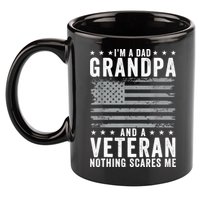 Im A Dad Grandpa And Veteran Fathers Day Papa Grandpa 11oz C Handle Ceramic Mug